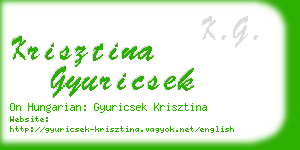 krisztina gyuricsek business card